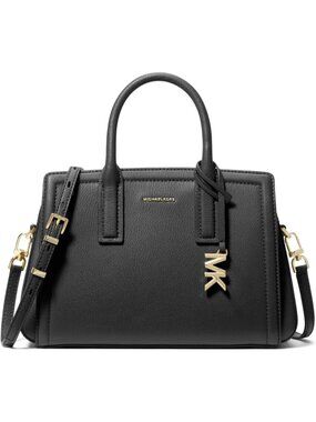 Women's Black Laila Small Signature Logo Gold-tone Hardware Shoulder Handle Bag